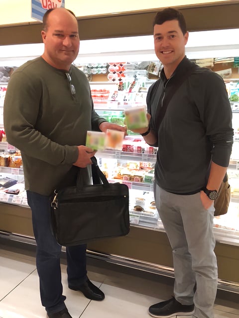 Jordan and Jerry holding Natto