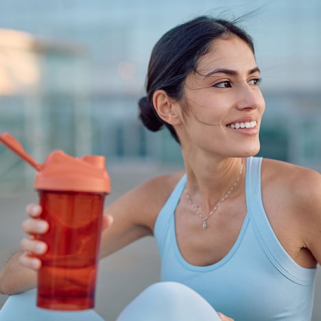 woman-drinking-pea-protein-drink